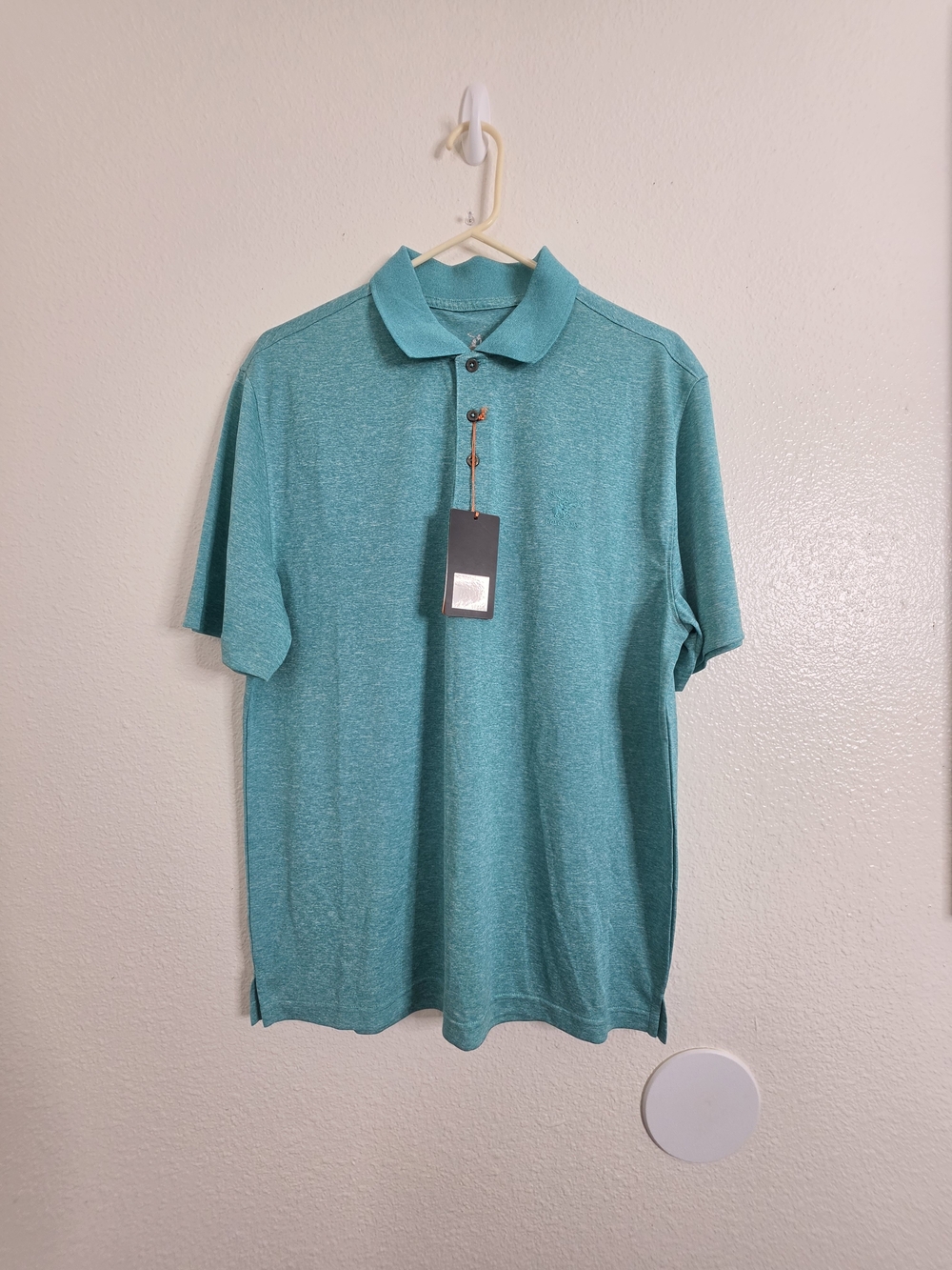Beverly Hills Polo Club Mens Medium Park Green Performance Polo Shirt Size M